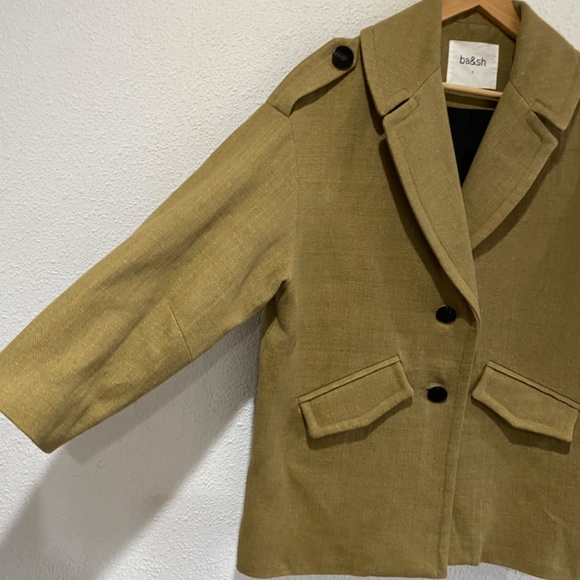 ba&sh Noe Lady Coat in Yellow Ocre - Picture 8 of 11